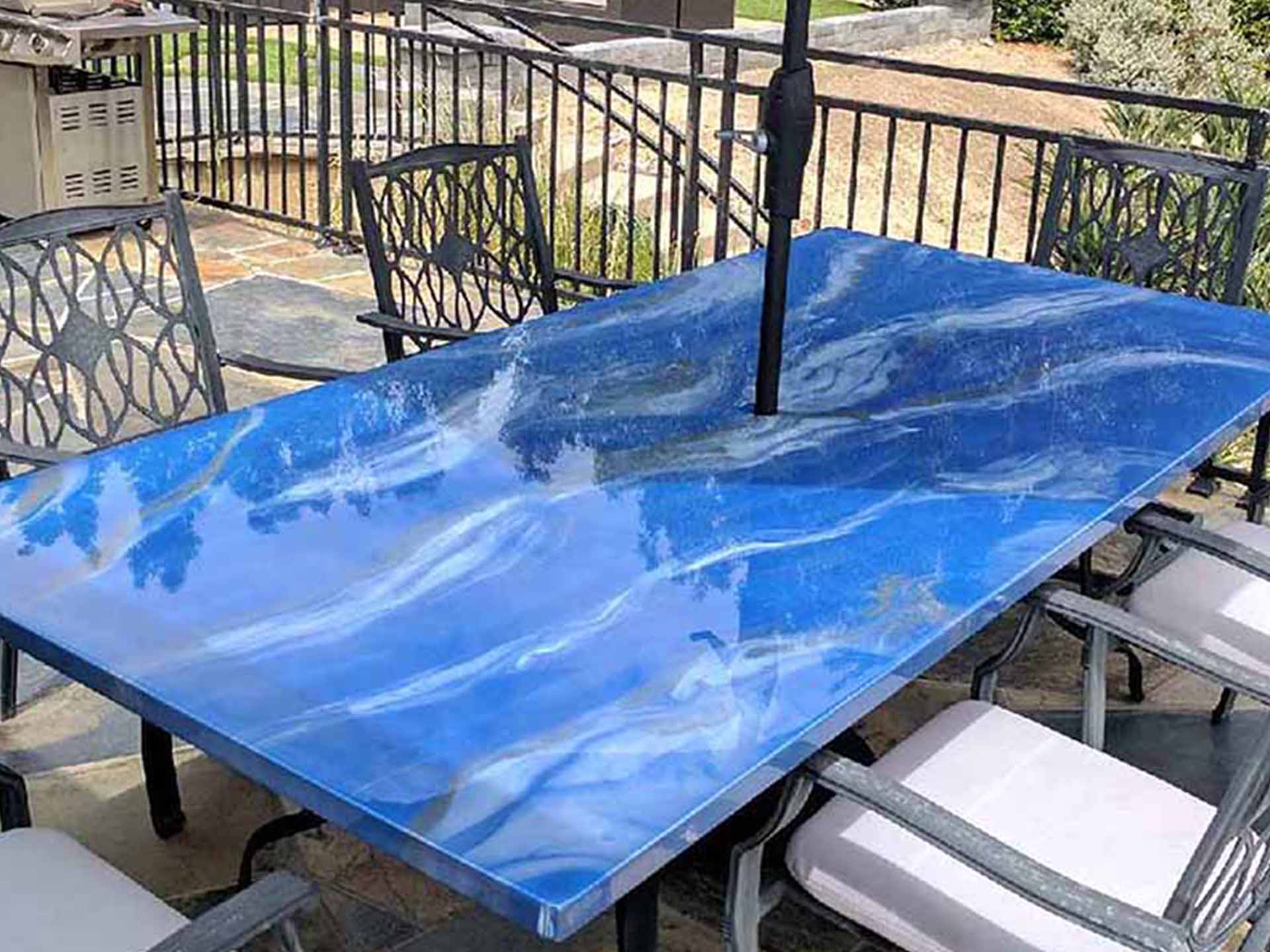 Blue Marble Outdoor Table East Houston